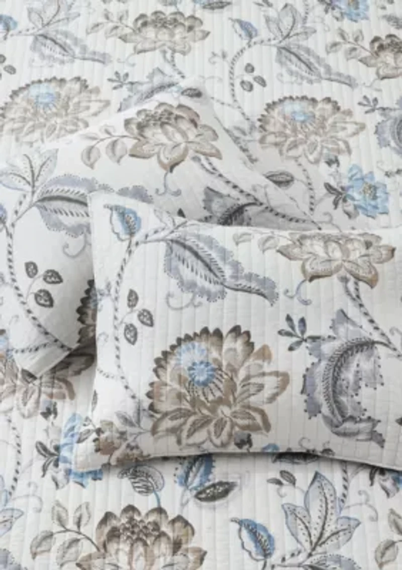 Malaney Neutral Blue Quilt Set