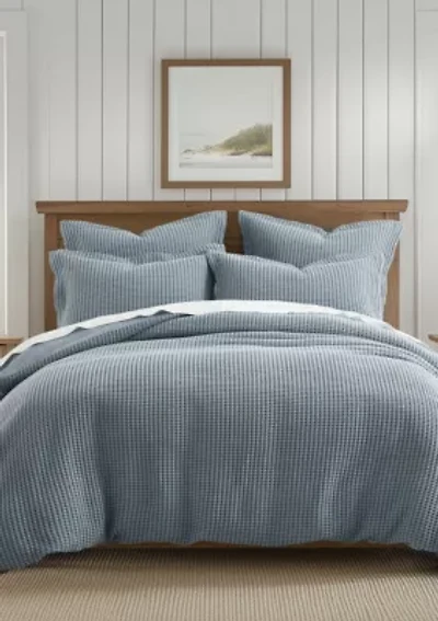 Mills Waffle Latte Full/Queen Duvet Set