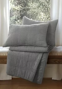 Cloud Waffle Undyed Cream Quilt Set