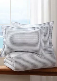 Tobago Stripe Blue Duvet Cover Set