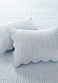 Martha Stripe Blue Quilt Set