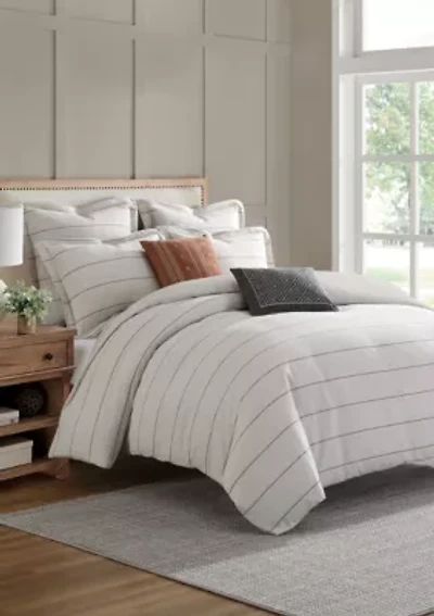 Leo Stripe Black 2pc Comforter Set