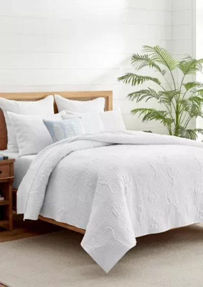 Cross Stitch Sea White Quilt Set