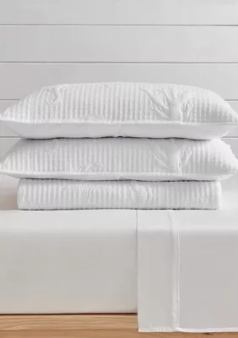 Cross Stitch Sea White Quilt Set