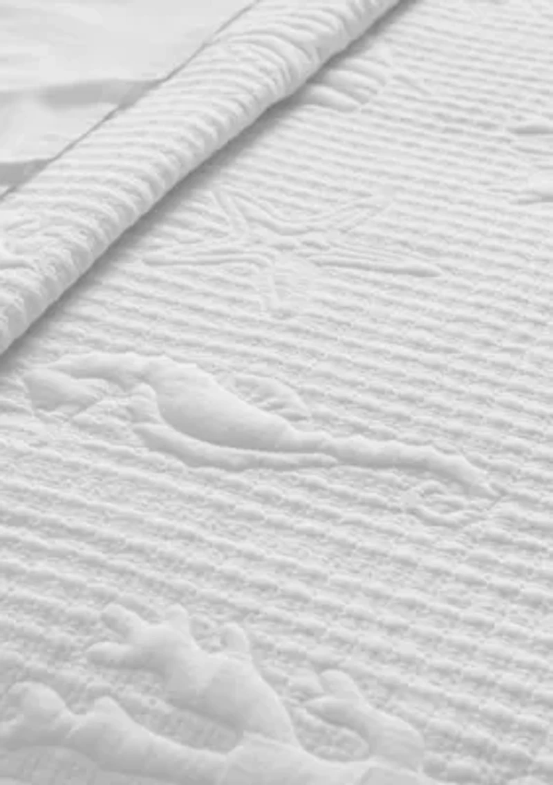 Cross Stitch Sea White Quilt Set