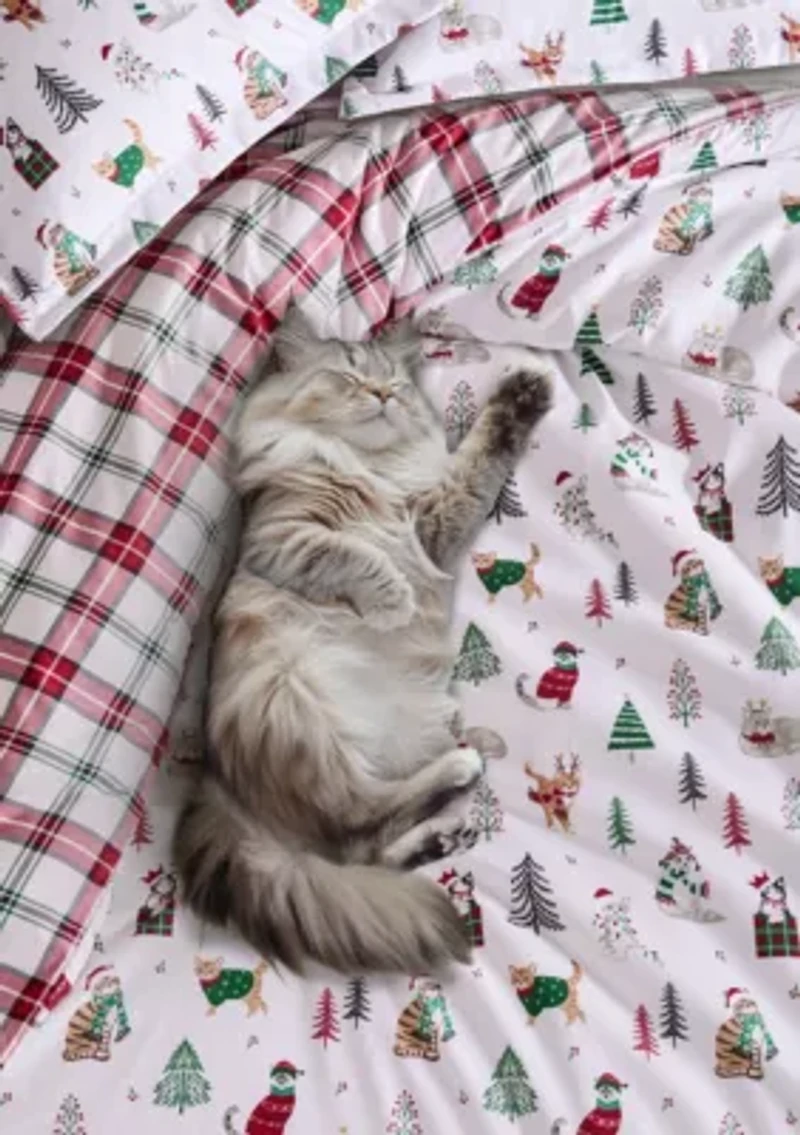 Meowy Christmas Duvet Cover Set