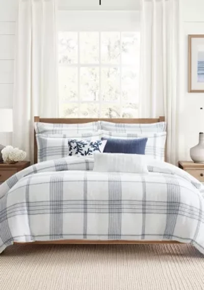 Waffle Plaid Duvet Cover Set