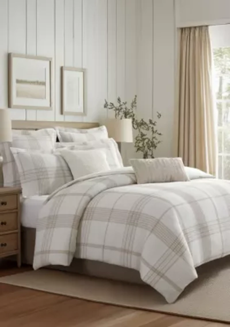 Waffle Plaid Duvet Cover Set