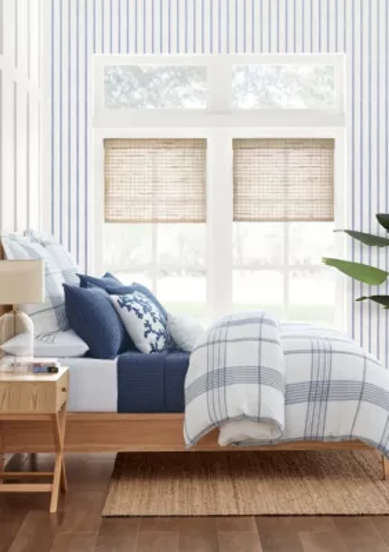 Waffle Plaid Duvet Cover Set