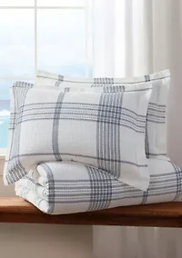 Waffle Plaid Duvet Cover Set