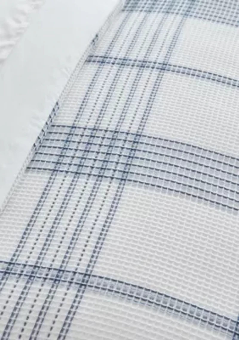 Waffle Plaid Duvet Cover Set