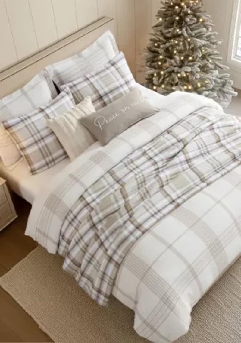 Waffle Plaid Comforter Set