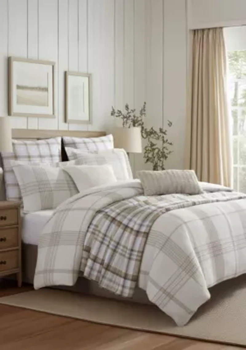 Waffle Plaid Comforter Set