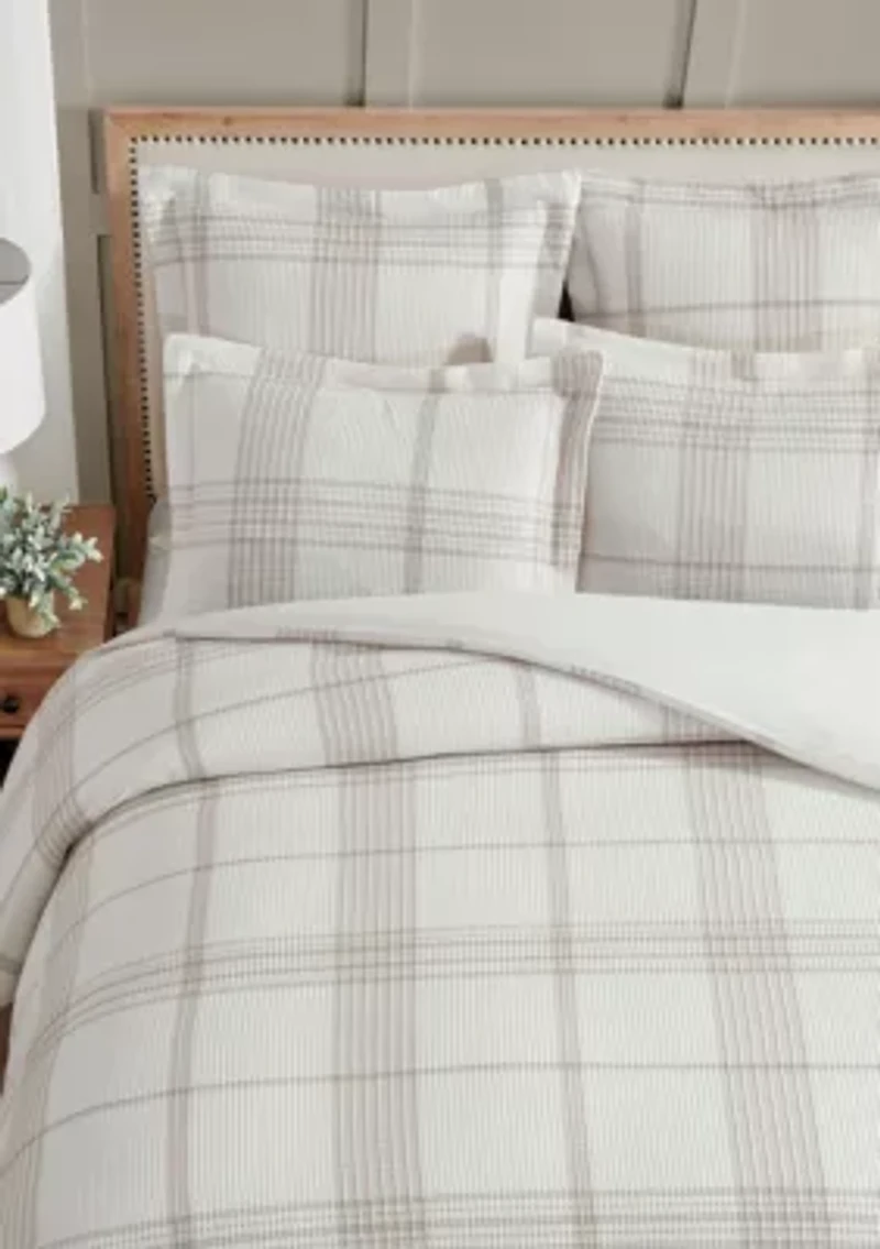 Waffle Plaid Comforter Set