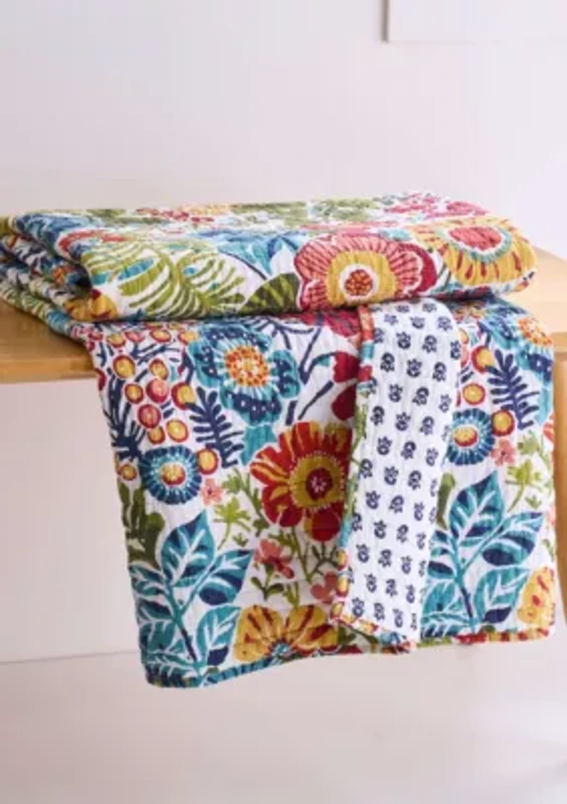 Day/Night Garden Quilted Throw