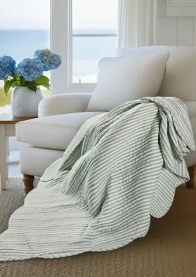 Martha Stripe Quilted Throw