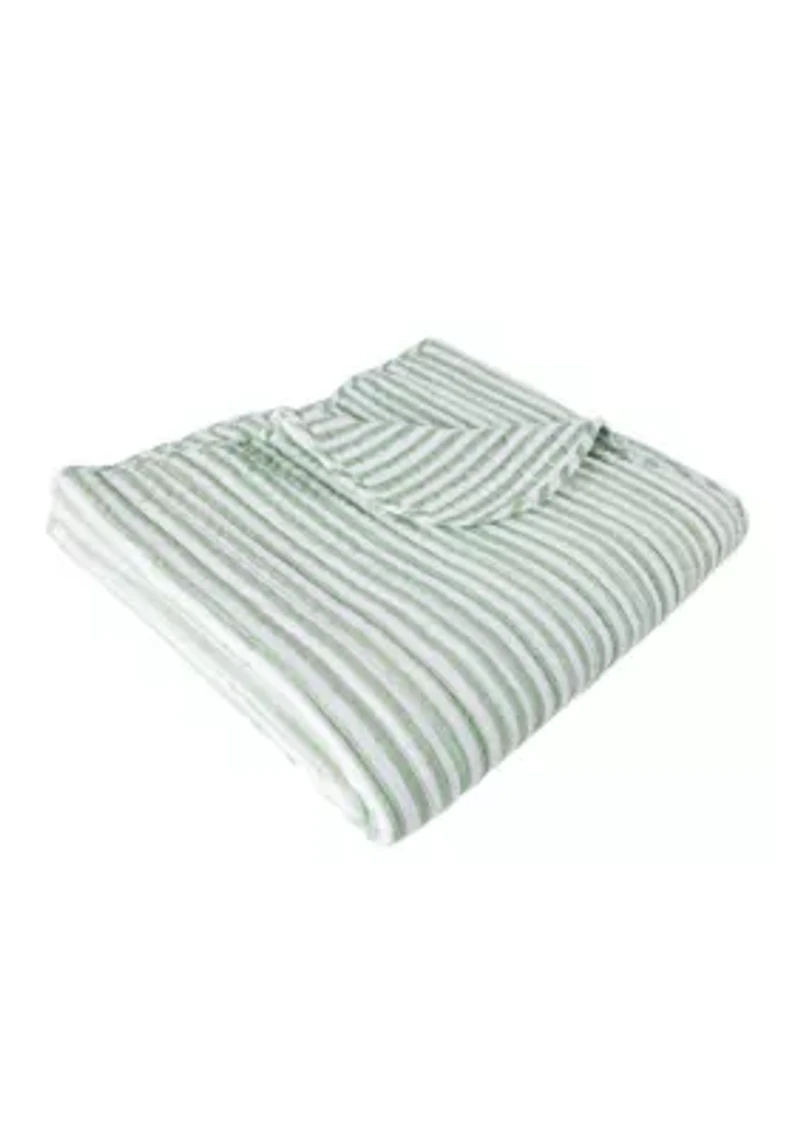 Martha Stripe Quilted Throw