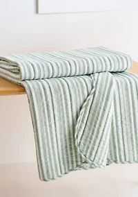 Martha Stripe Quilted Throw