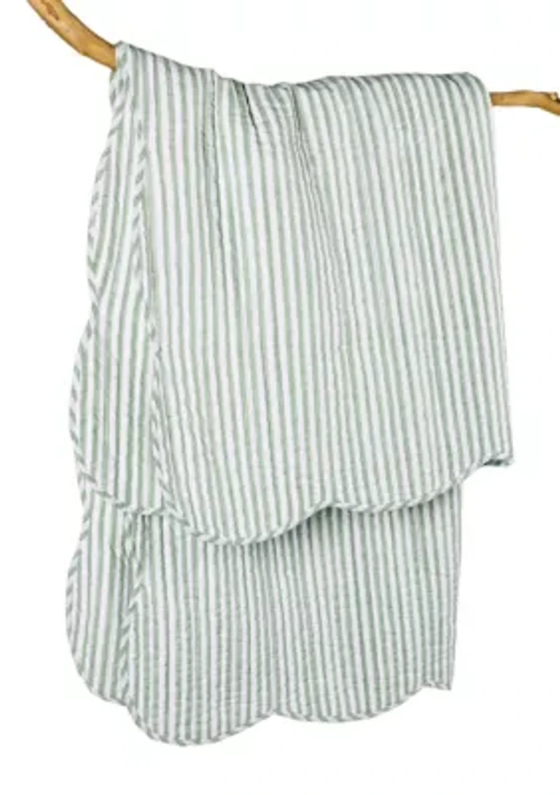 Martha Stripe Quilted Throw
