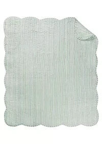 Martha Stripe Quilted Throw