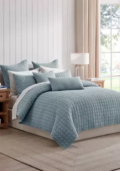 Cloud Waffle Square Quilt Set