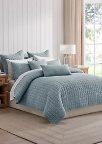 Cloud Waffle Square Quilt Set