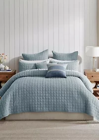 Cloud Waffle Square Quilt Set
