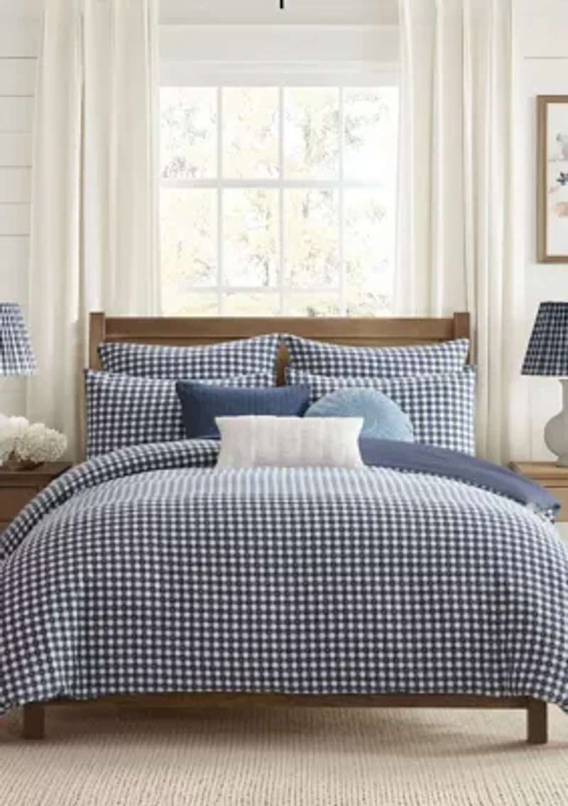 Camden Gingham Stitch Comforter Set