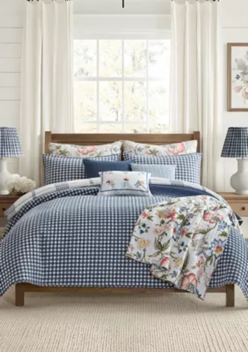 Camden Gingham Stitch Quilt Set