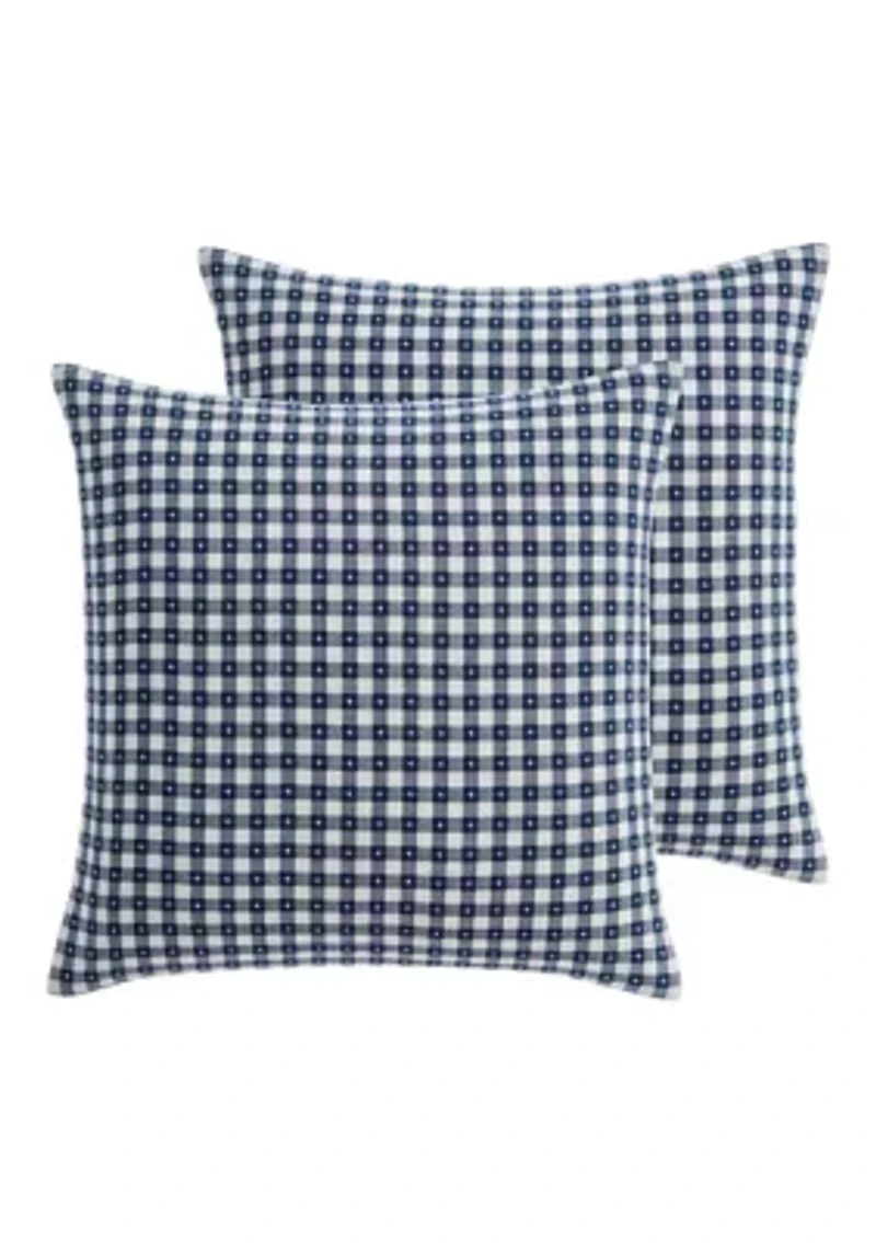Camden Gingham Stitch Euro Sham Set of 2 Unquilted