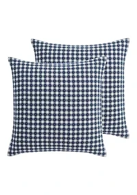 Camden Gingham Stitch Euro Sham Set of 2 Unquilted