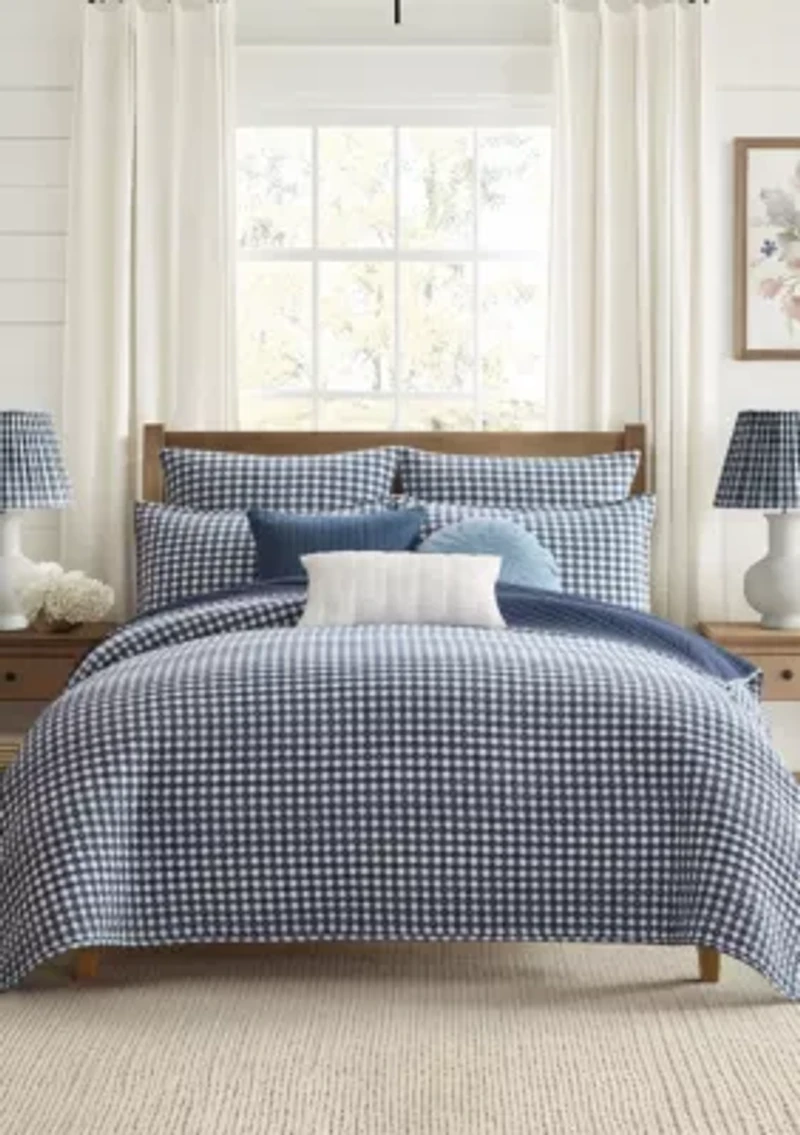Camden Gingham Stitch Euro Sham Set of 2 Unquilted