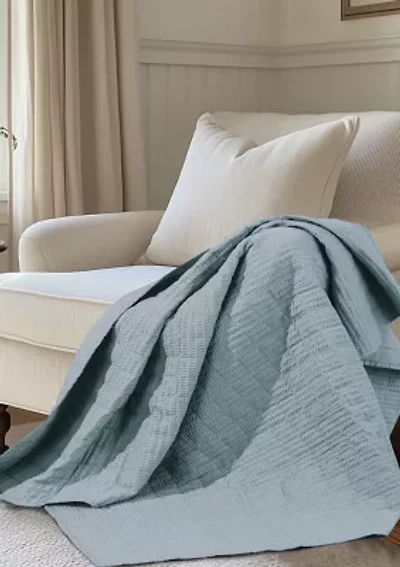 Cloud Waffle Square Quilted Throw