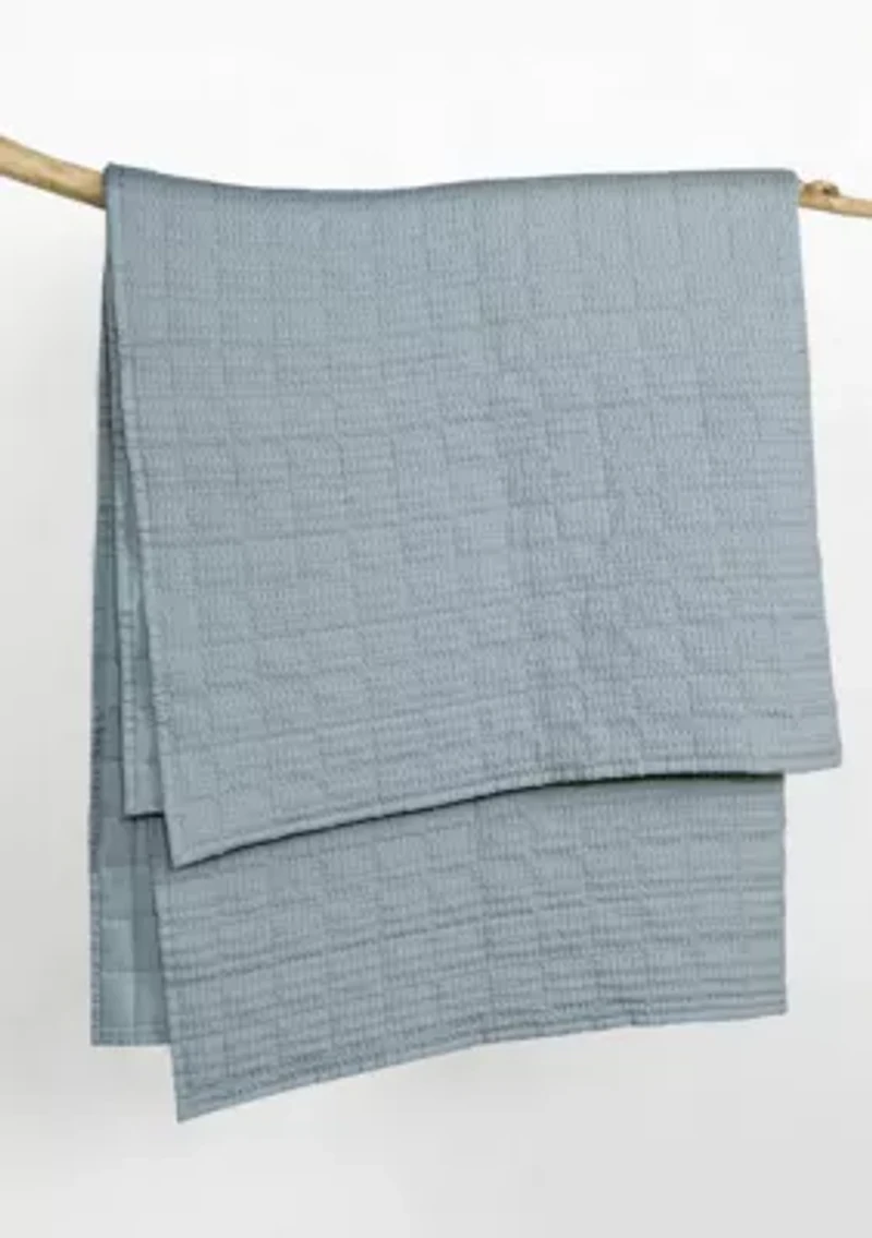 Cloud Waffle Square Quilted Throw
