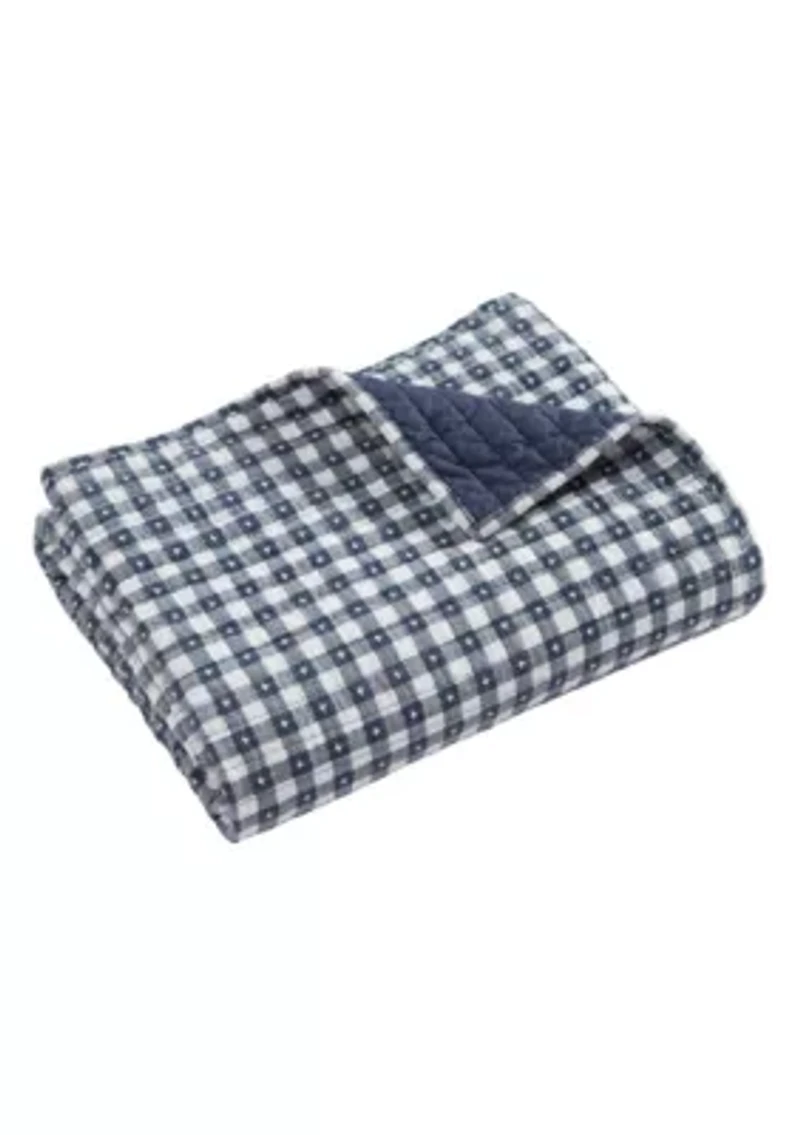 Camden Gingham Stitch Quilted Throw