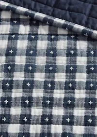 Camden Gingham Stitch Quilted Throw