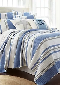 St Bart Stripe King Quilt Set