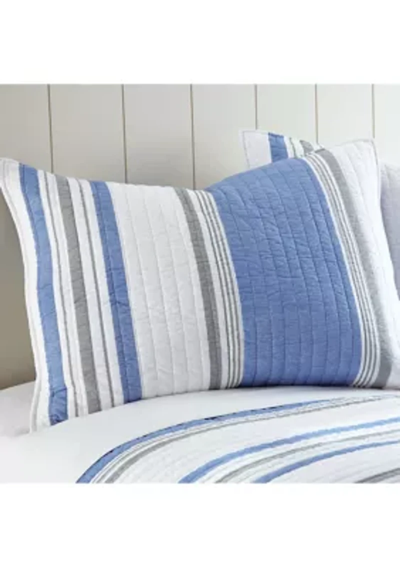 St Bart Stripe King Quilt Set