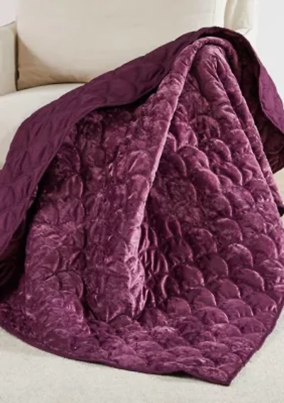 BH Ellora Plum Quilted Throw
