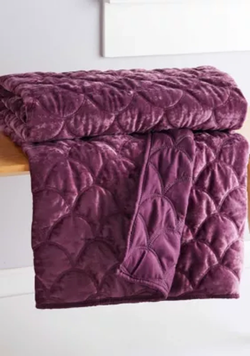 BH Ellora Plum Quilted Throw