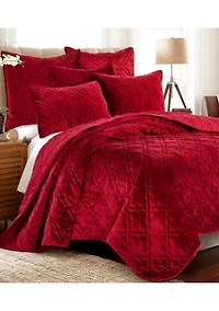 BH Caserta Velvet Red King Sham