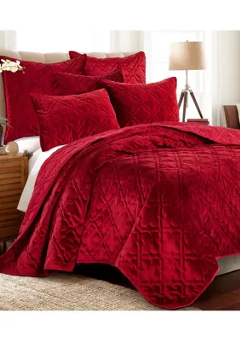 BH Caserta Velvet Red Standard Sham