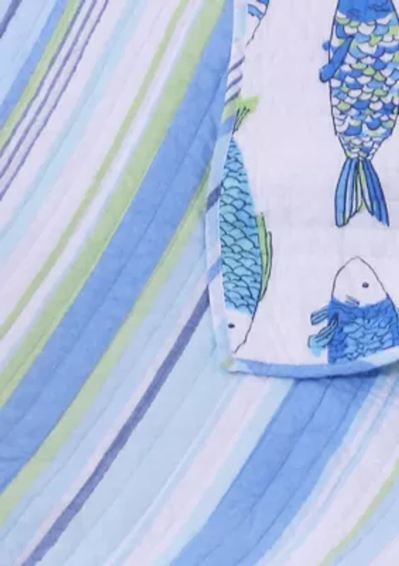 Catalina Fish Quilted Throw