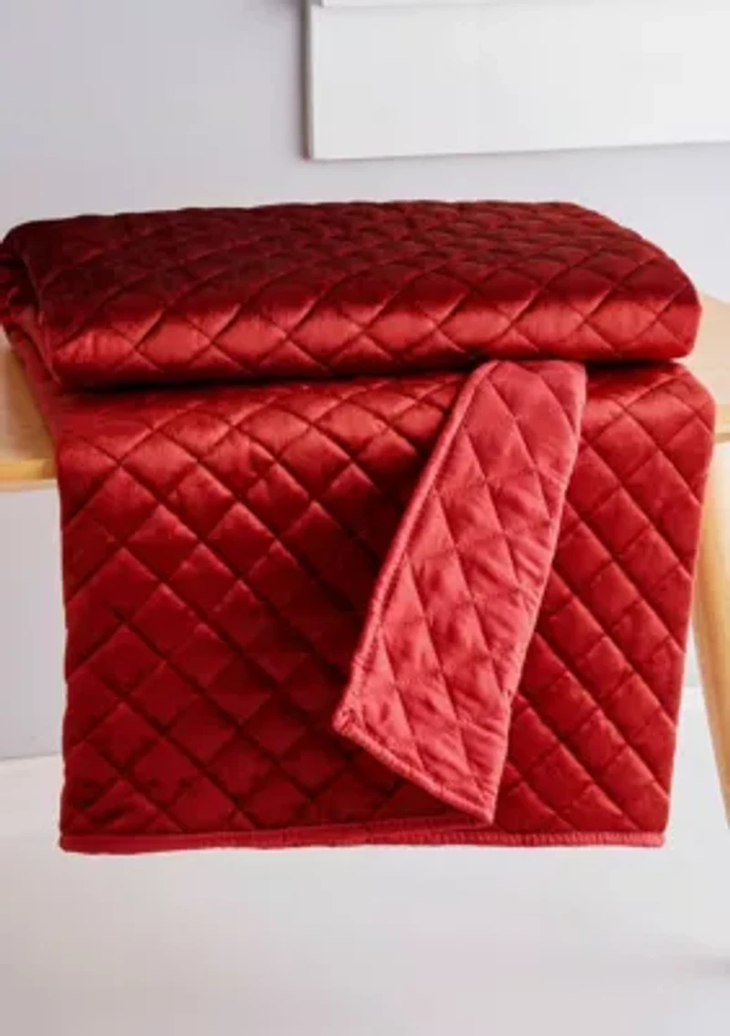 Red Velvet Quilted Throw