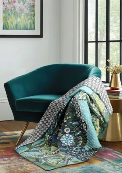 Jules Blue Quilted Throw