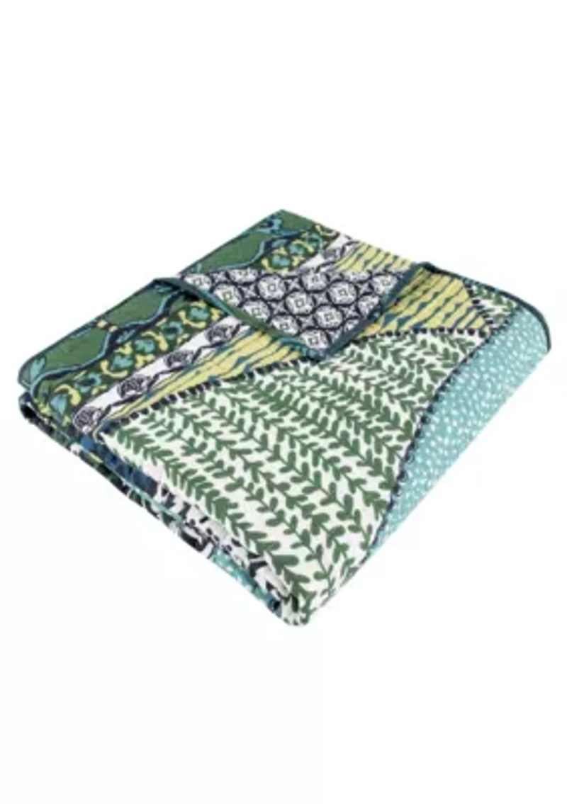 Jules Blue Quilted Throw