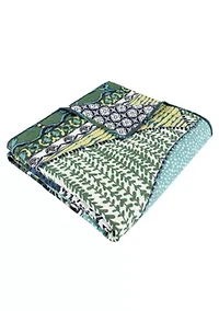 Jules Blue Quilted Throw
