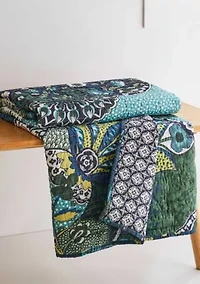 Jules Blue Quilted Throw