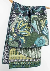 Jules Blue Quilted Throw