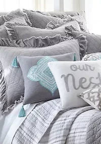 Grey Stonewashed Euro Sham Set